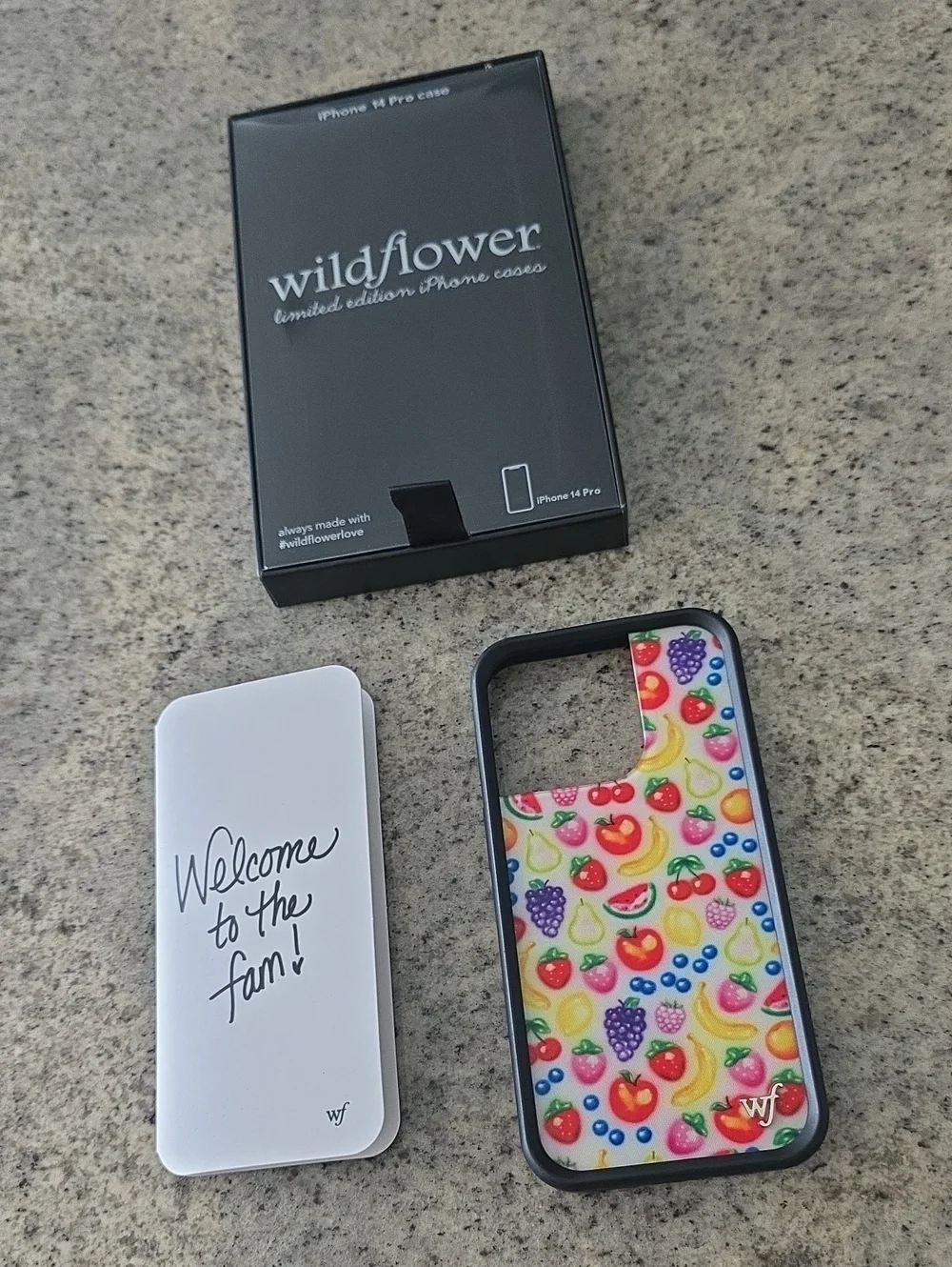 Wildflowers iPhone 14 Pro Case - Multi Fruit Pattern on White
